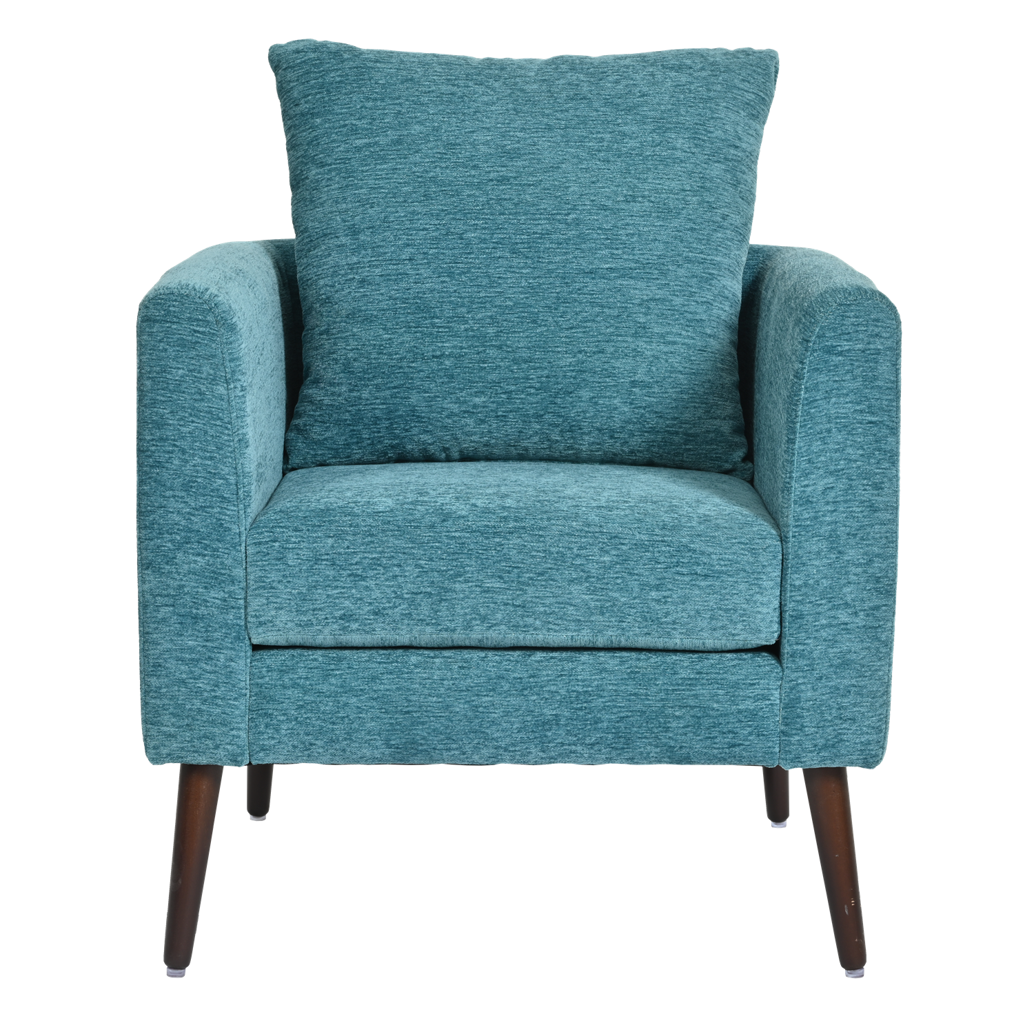 Teal Accent Chair, Boucle Chair,Barre Chair,Fabric Armchair Club Chair,Upholstered Arm Chair With Solid Wood Legs,Waist Pillow,Padded Single Chair For Living Room Bedroom Study Waiting Room Teal Teal Light Brown Primary Living Space Modern Rubberwood