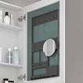 20'' W X 30'' H Bathroom Mirror Medicine Cabinet Wooden Door Medicine Cabinets For Bathroom, Wall Mounted Recessed Or Surface, Bathroom Mirror With Storage, Right Opening Door White Engineered Wood