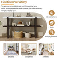Retro Elegant Console Table With Marble Effect Top And Versatile Storage Solutions For Entryway And Living Room Espresso Espresso Solid Wood Mdf