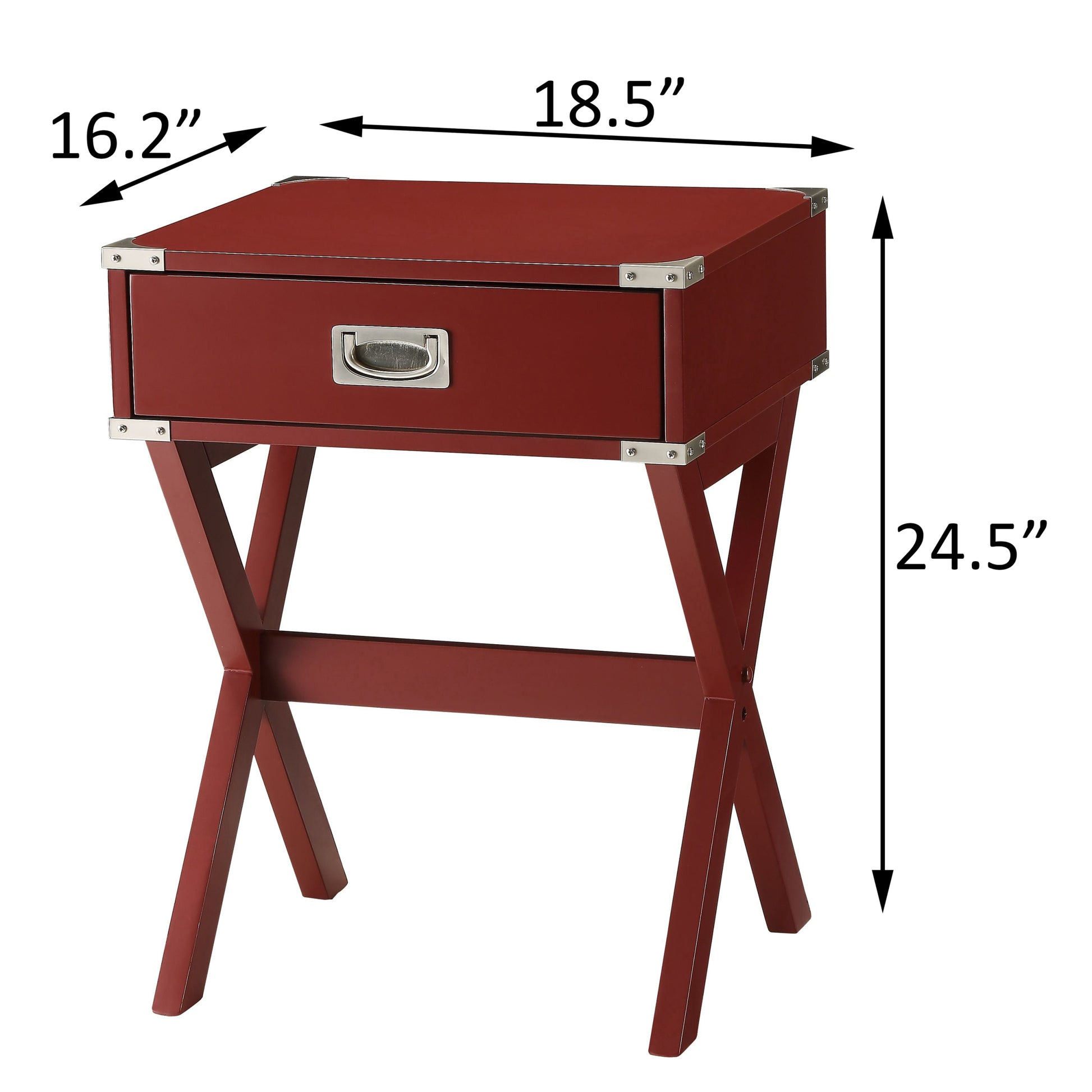 Red 1 Drawer End Table Red Primary Living Space Contemporary Drawers Rectangular Wood
