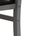 Metal Dining Chairs Set Of 2, Steel Legs And Pu Leather Seats, High Back Armless Dining Chairs, For Kitchen, Living Room, Grey Grey Steel