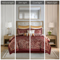 12 Piece Comforter Set With Cotton Bed Sheets Red King King Red Cotton