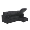 United We Win Furniture, Modular L Shaped Sofa, Modular Long Sofa With Reversible Chaise Lounge, Sofa Bed, Sleeper Sofa, Modular Sofa Combination With Storage Seats. Black Velvet 3 Seat