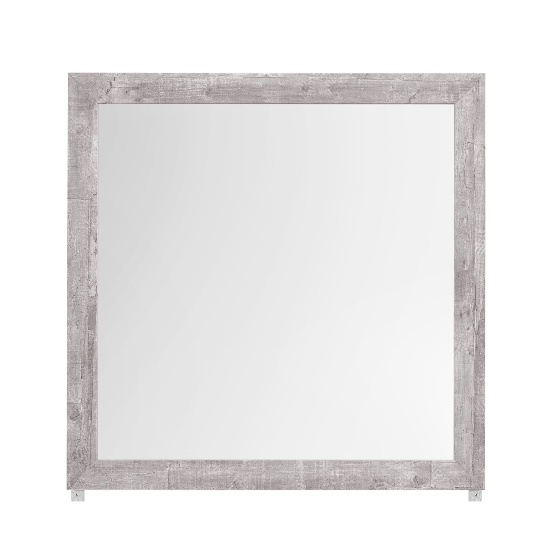 Rover Grey Mirror Gray Solid Wood Mdf