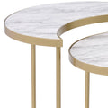 White And Gold 3 Piece Nesting Tables White Gold Primary Living Space Modern Round Wood Metal Sled