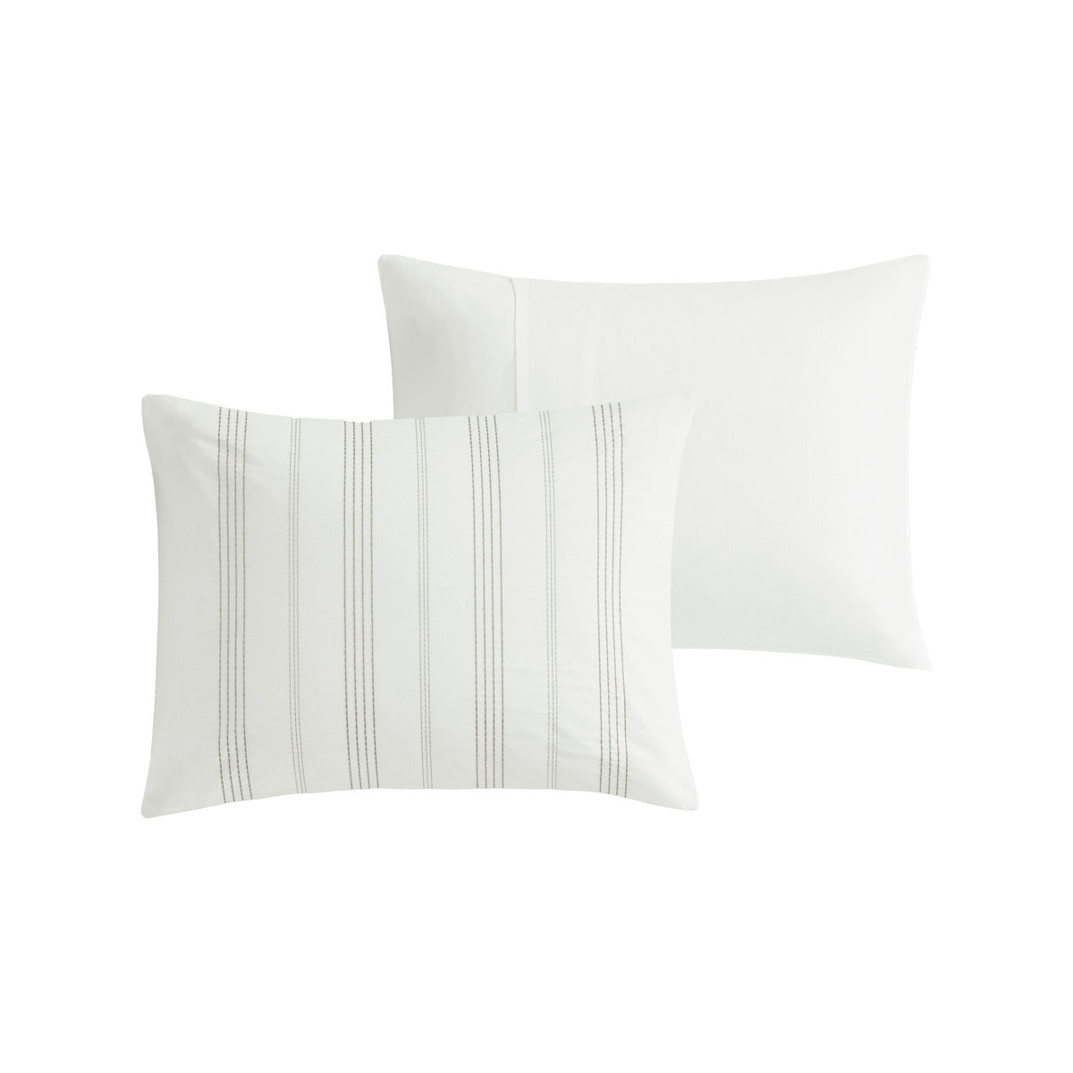 6 Piece Cotton Jacquard Oversized Comforter Set White Grey Cal King California King Grey White Cotton