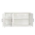 Tv Stand For Tvs Up To 65 Inches, Modern Entertainment Center Media Console Cabinet With 2 Spacious Storage Space, Solid Wood Legs For Living Room White 50 59 Inches Particle Board Mdf
