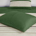 7 Pc Pieced Faux Suede Comforter Set Green Cal King California King Green Polyester