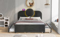 Full Size Upholstered Platform Bed With Multi Functional Led Headboard, Trundle And 2 Drawers, Gray Box Spring Not Required Full Gray Wood Bedroom Upholstered