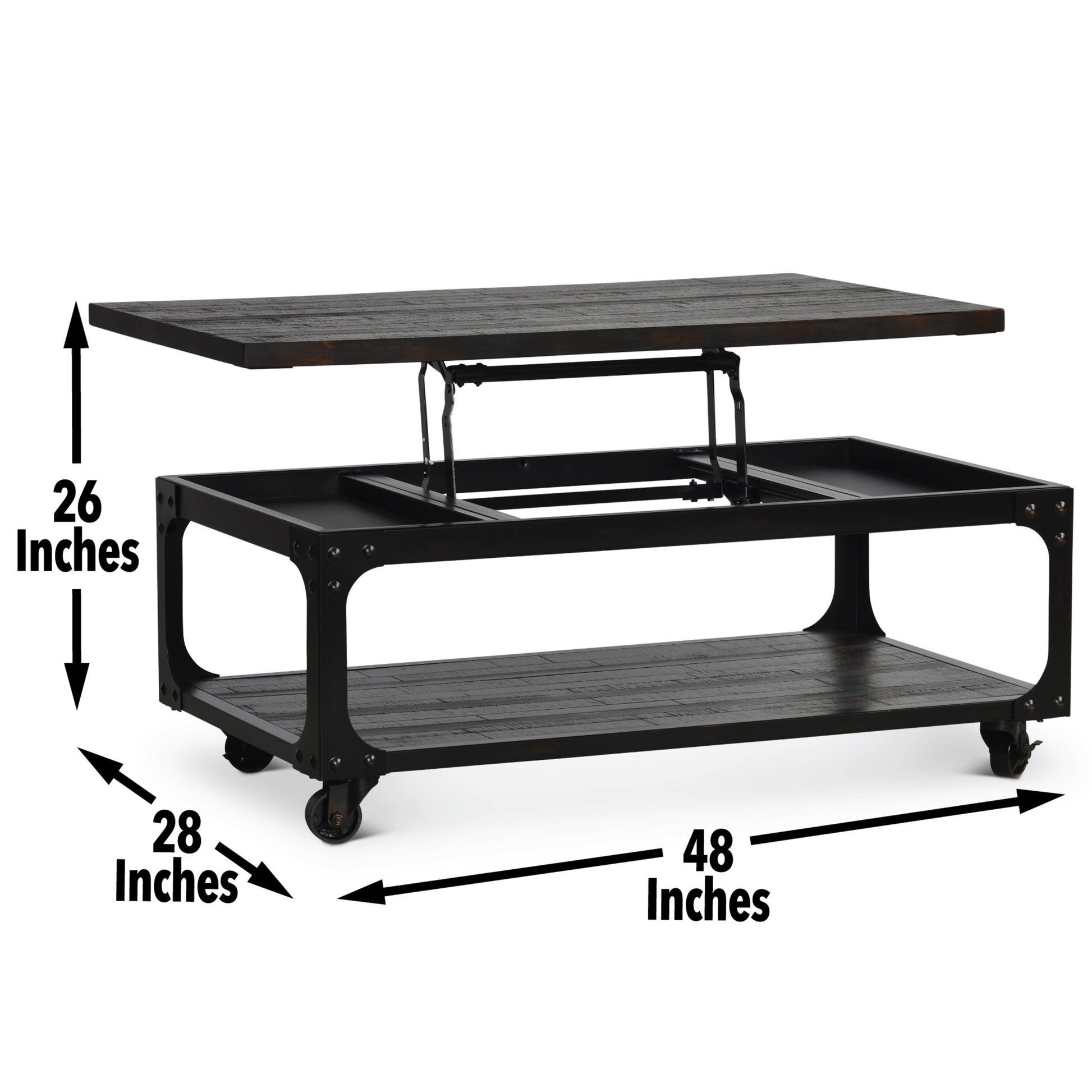 Sherlock Cocktail & 2 End Table Brown Brown Wood