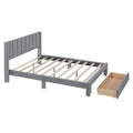 Full Size Storage Bed Velvet Upholstered Platform Bed With A Big Drawer Gray Old Sku:Wf296850Aae Full Gray Velvet