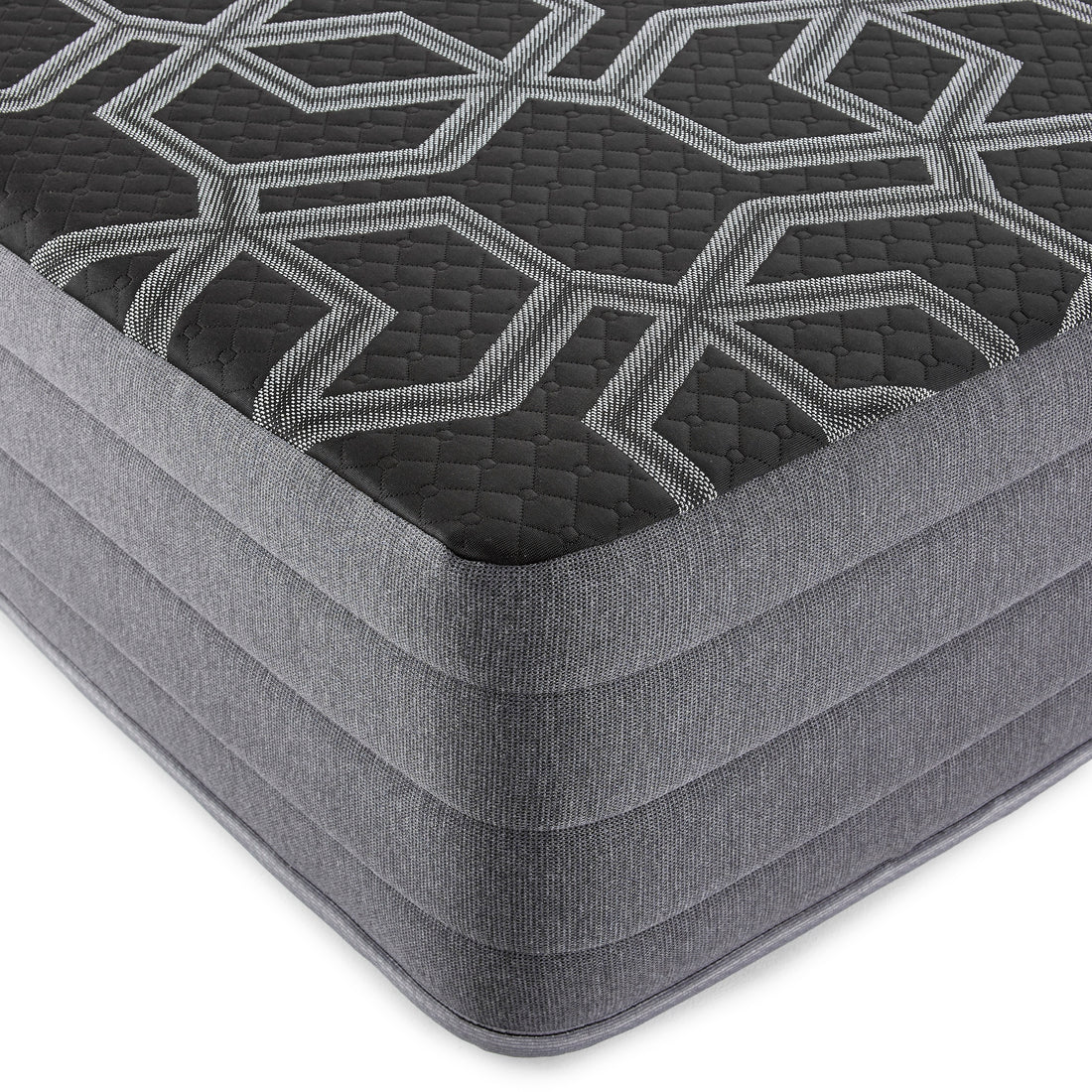 12" Smooth Top Hybrid Medium Plush Queen Mattress Black Foam Spring Queen