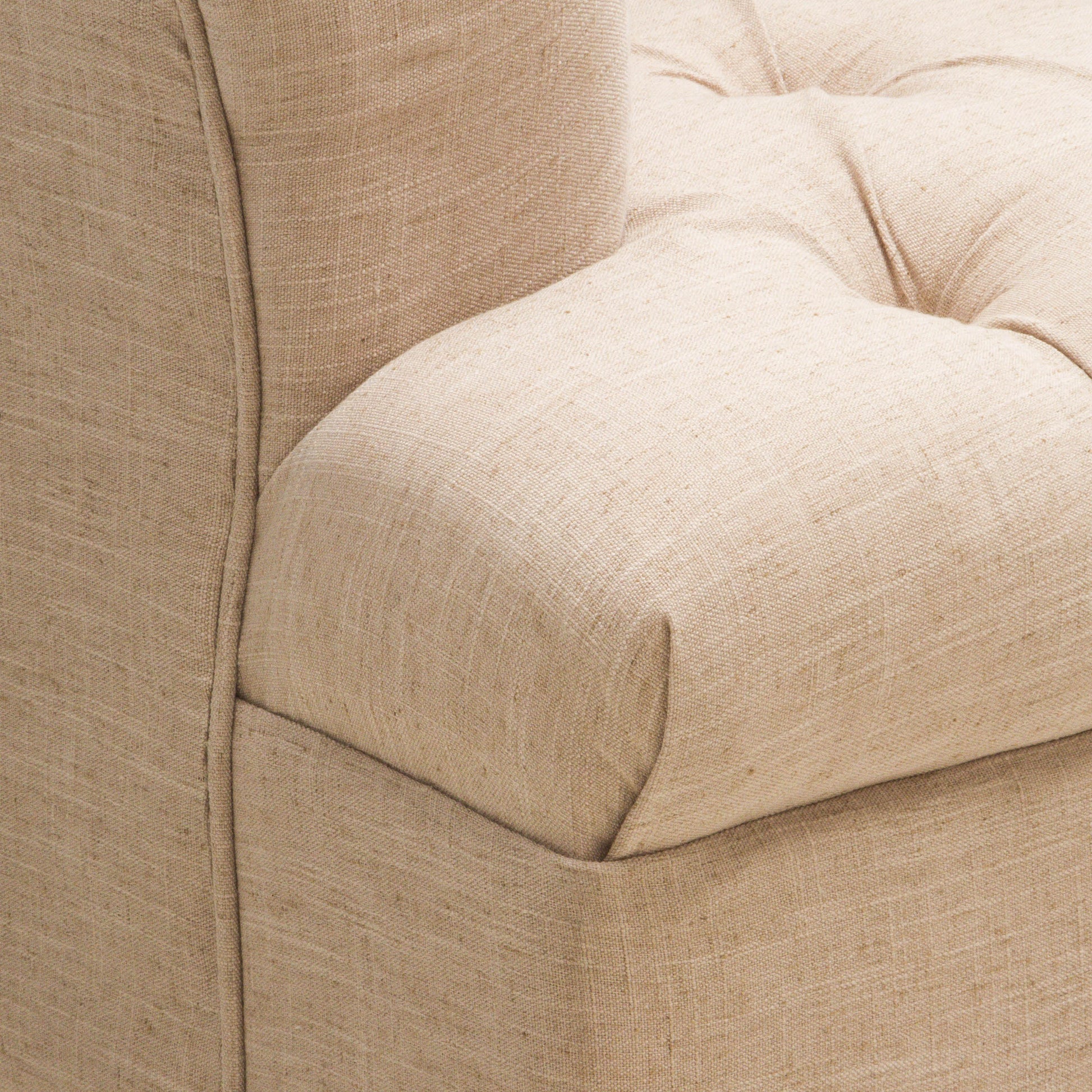 Anatasia Tufted Chair Beige Fabric