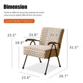 Pattern Colorful Fabric Armchair, Modern Accent Chair High Back, Living Room Chairs With Metal Legs And Soft Padded, Sofa Chairs For Home Office,Bedroom,Dining Room Cream Brown Fabric