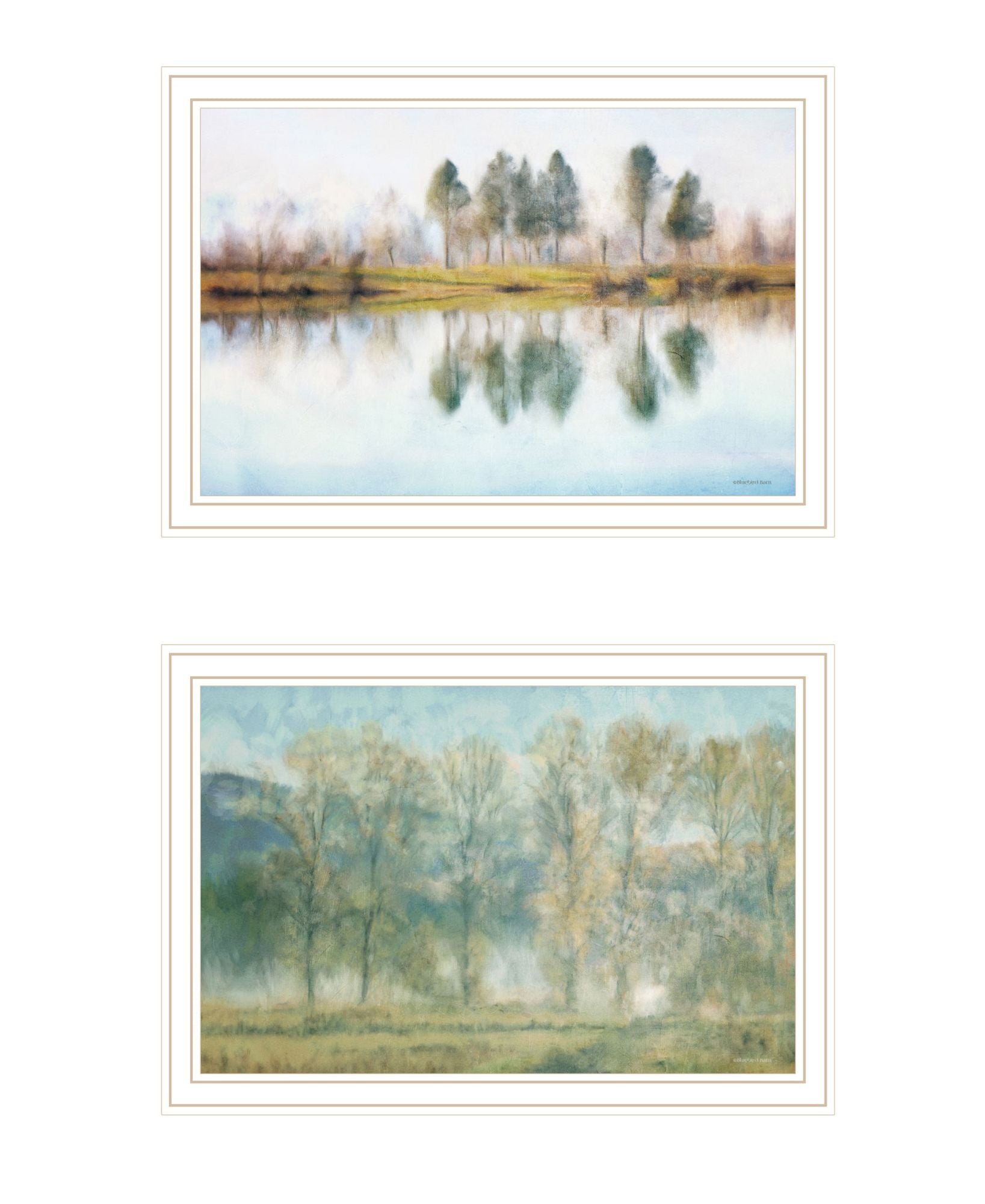 "Peaceful Lake Reflection" Framed Wall Art For Living Room, Wall Art Print For Home Decor, Bedroom Wall Art By Bluebird Barn Multicolor Wood Paper