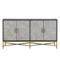 Distinctive Features Of Four Door Sideboard With Metal And Cross Leg Design,Suitable For Living Rooms,Entrance And Study Antique Gray American Design Mdf