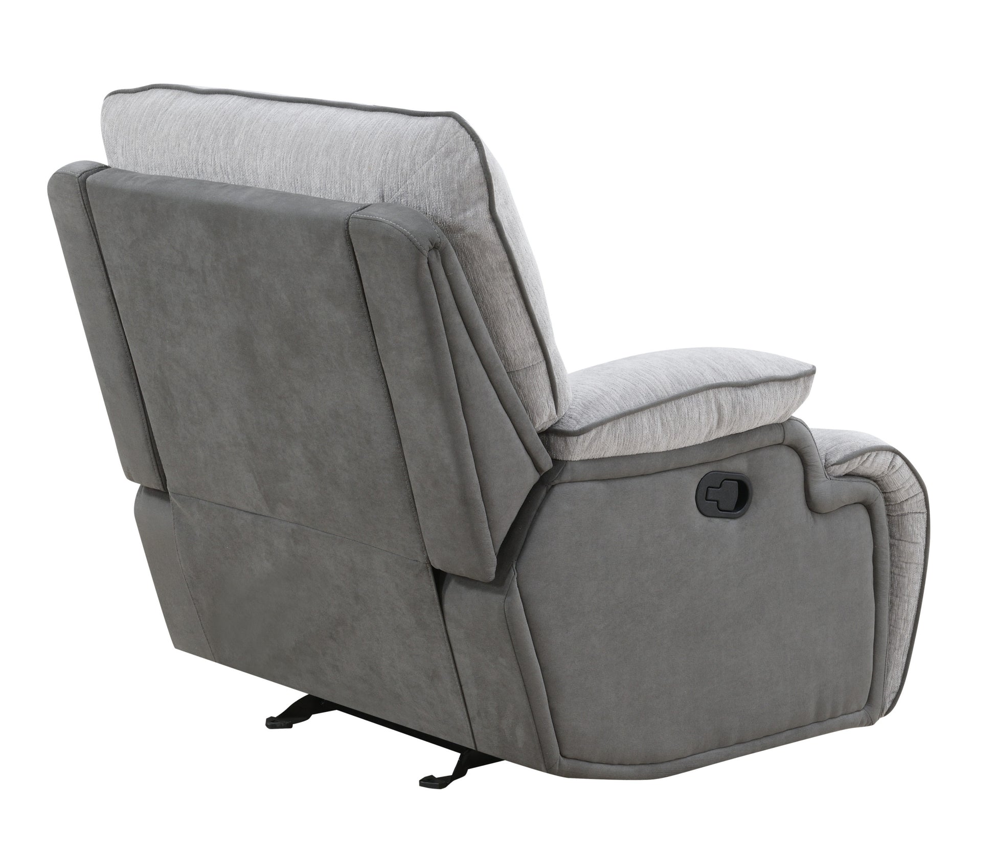 Cyprus 3 Piece Reclining Living Room Set Gray Gray Fabric