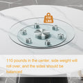 Double Layer Rotatable Round Glass.The Rotatable Design Makes It More Convenient To Retrieve And Place Items.The Upper Glass Has A Diameter Of 20 Inches, While The Lower Glass15 Inches. Transparent Glass