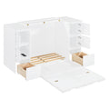 Twin Size Murphy Bed With Drawers, Cabinets And Usb Ports,White Twin White Mdf Lvl