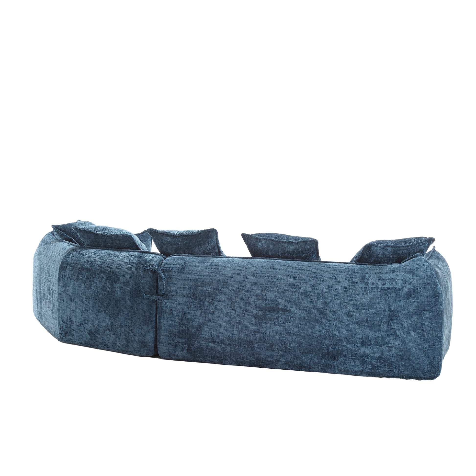 Modular Sectional Sofa, U Shaped Couch With Sofa For Five & Pillows, Modern Minimalist Chenille Fabric Large Comfy Cloud Sofas, Living Room Furniture Sets Navy Chenille 5 Seat