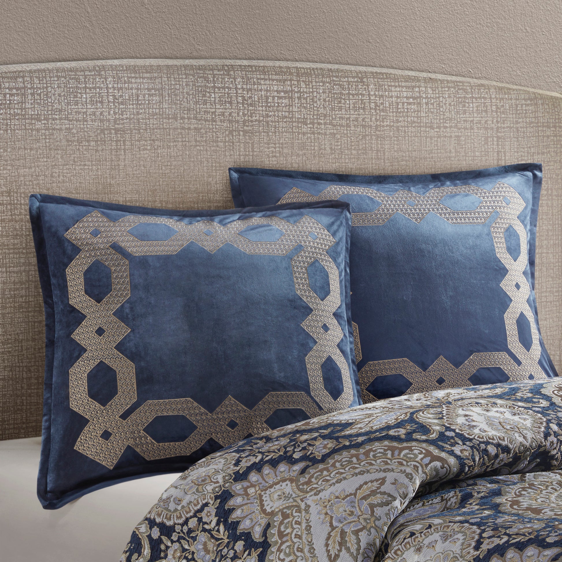 European Pillow Sham Navy 26X26" Navy Polyester
