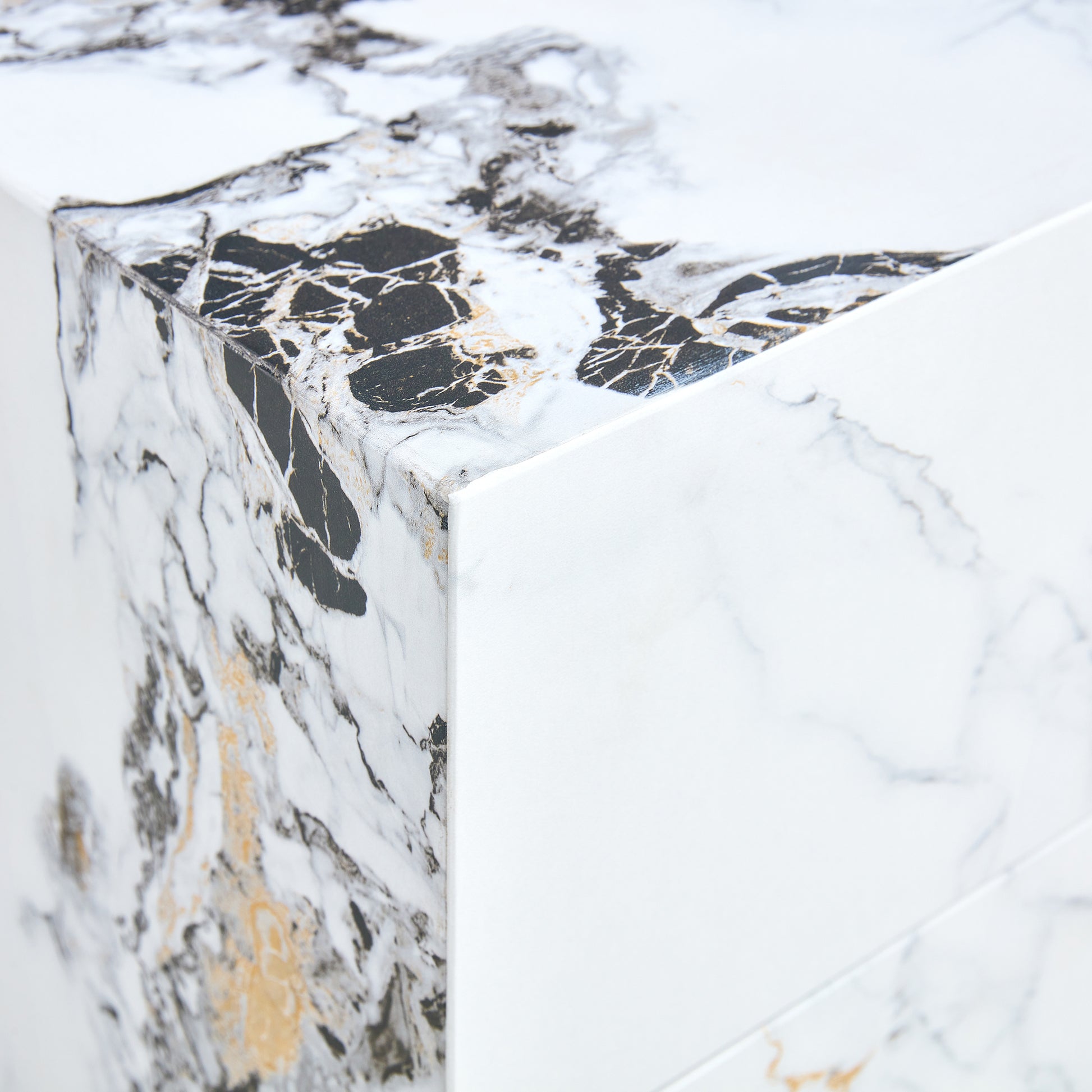 Compact Mdf Coffee Table: 11.81X11.81X19.69 Inches, Stylish Texture Design White Mdf