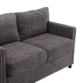 United Modern Chenille Fabric Loveseat, 2 Seat Upholstered Loveseat Sofa Modern Couch Dark Gray Chenille 2 Seat