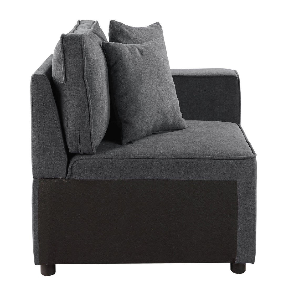 Grey Right Facing Loose Back Accent Chair Grey Primary Living Space Pine Wood Plastic