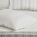 6 Piece Cotton Jacquard Oversized Comforter Set White Grey Cal King California King Grey White Cotton
