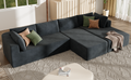 Modern Large Modular Sectional Sofa For Living Room, Bedroom, Salon, 3 Piece Free Combination Gray Polyester 3 Seat
