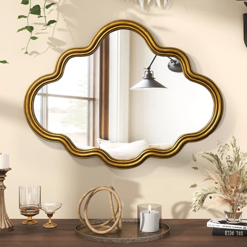 Cloud Shape Gold Wall Mirror Antique Gold Antique,Art Deco,Classic,Luxury,Vintage Mirror,Pu