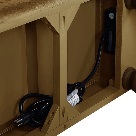 Light Luxury Retro Sofa Table With Outlets, 54 Inch Pine Wood Console Table With 2 Power Outlets And 2 Usb Ports For Entryway Hallway Living Room With Solid Wood Legs Antique Yellow Antique Yellow Built In Outlets Or Usb Primary Living Space American