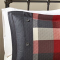7 Piece Herringbone Comforter Set Red King King Red Polyester