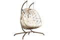 Outdoor Egg Swing Chair With Stand,Thick Cushions And Pillow Yes Deep Seating White Water Resistant Frame Fade Resistant Cushion Garden & Outdoor Classic 2 Person Seating Group Cotton Rattan Metal