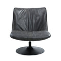Piotr Accent Chair W Swivel, Black Top Grain Leather Ac02581 Black Wood