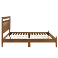 Transitional Design Queen Platform Bed Chestnut Finish Wood Frame Bedroom Furniture 1Pc Bed In A Box Box Spring Not Required Queen Chestnut Wood Bedroom Wood