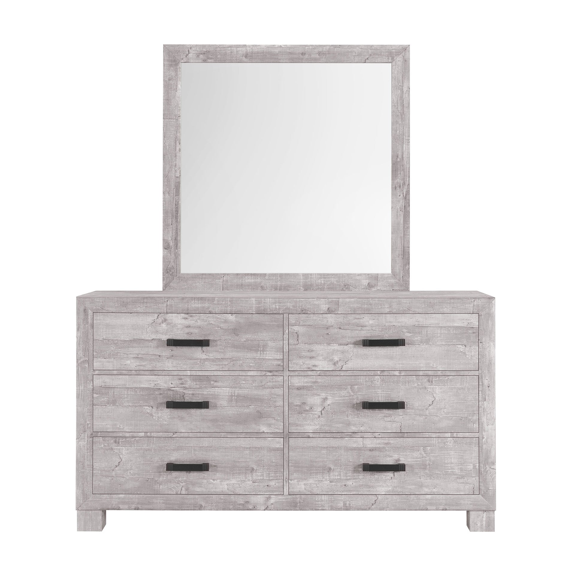 Rover Grey Mirror Gray Solid Wood Mdf