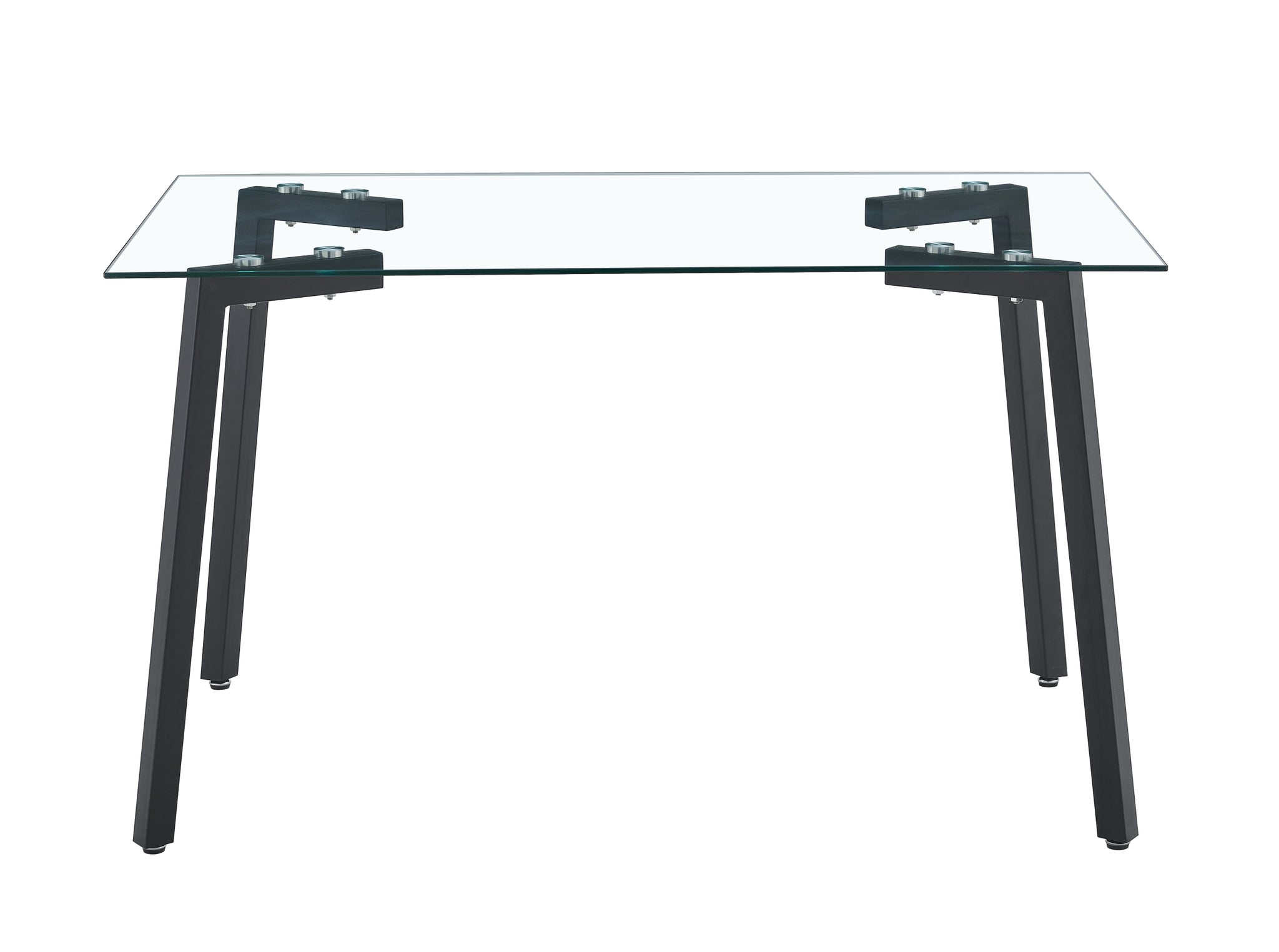 Glass Dining Table Transparent, 130*80* 8Mm Black Seats 4 Glass