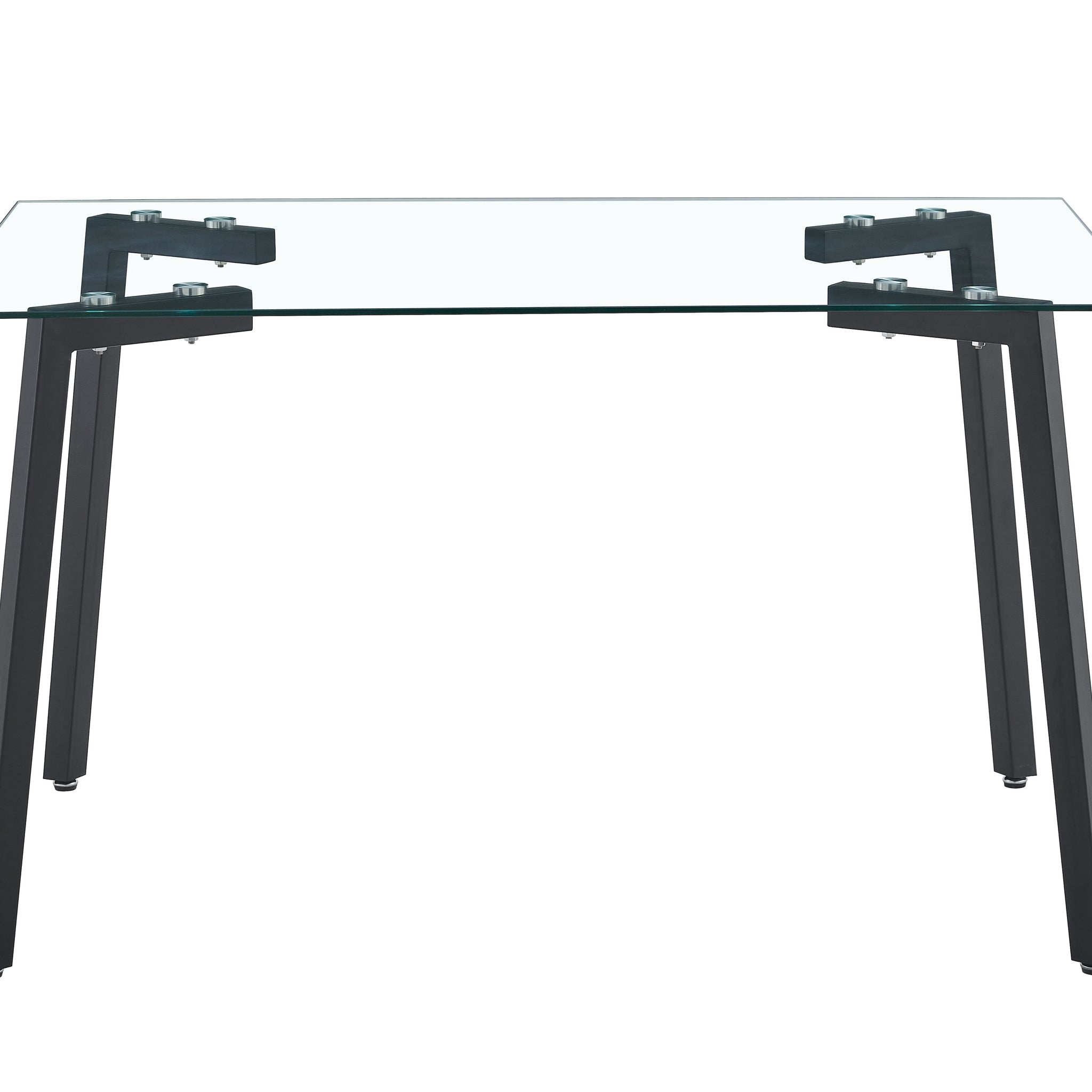 Glass Dining Table Transparent, 130*80* 8Mm Chormed Legsilver Color Silver Clear Seats 4 Glass