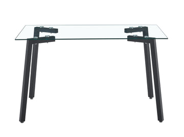Glass Dining Table Transparent, 130*80* 8Mm Chormed Legsilver Color Silver Clear Seats 4 Glass