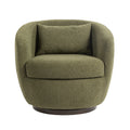 Upholstered Swivel Barrel Armchair With Storage Modern Living Room Side Chair For Bedroom Office Reading Spaces Teddy Fabric Dark Green Dark Green Foam Upholstered