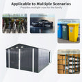 20X13 Ft Outdoor Storage Shed Metal Garage Shed For Car, Bike, Lawnmower Backyard Tool House Building 2 Doors And 4 Vents, Black Black Metal