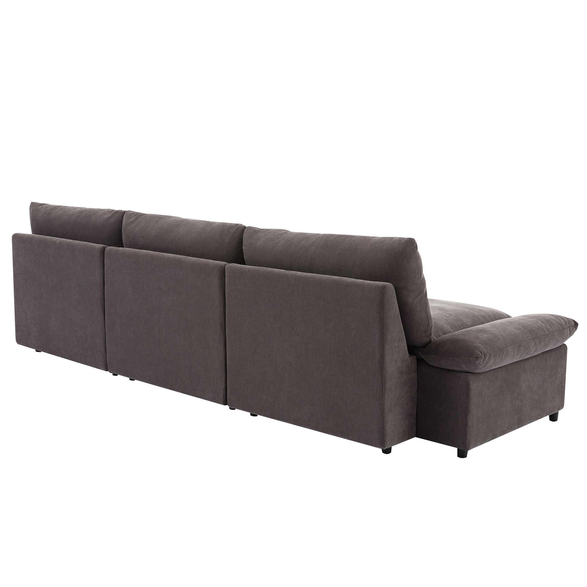 119.5'' 3 Seater Sofa With 2 Storage Unitsfor Living Room, Office, Apartment Gray Polyester 3 Seat
