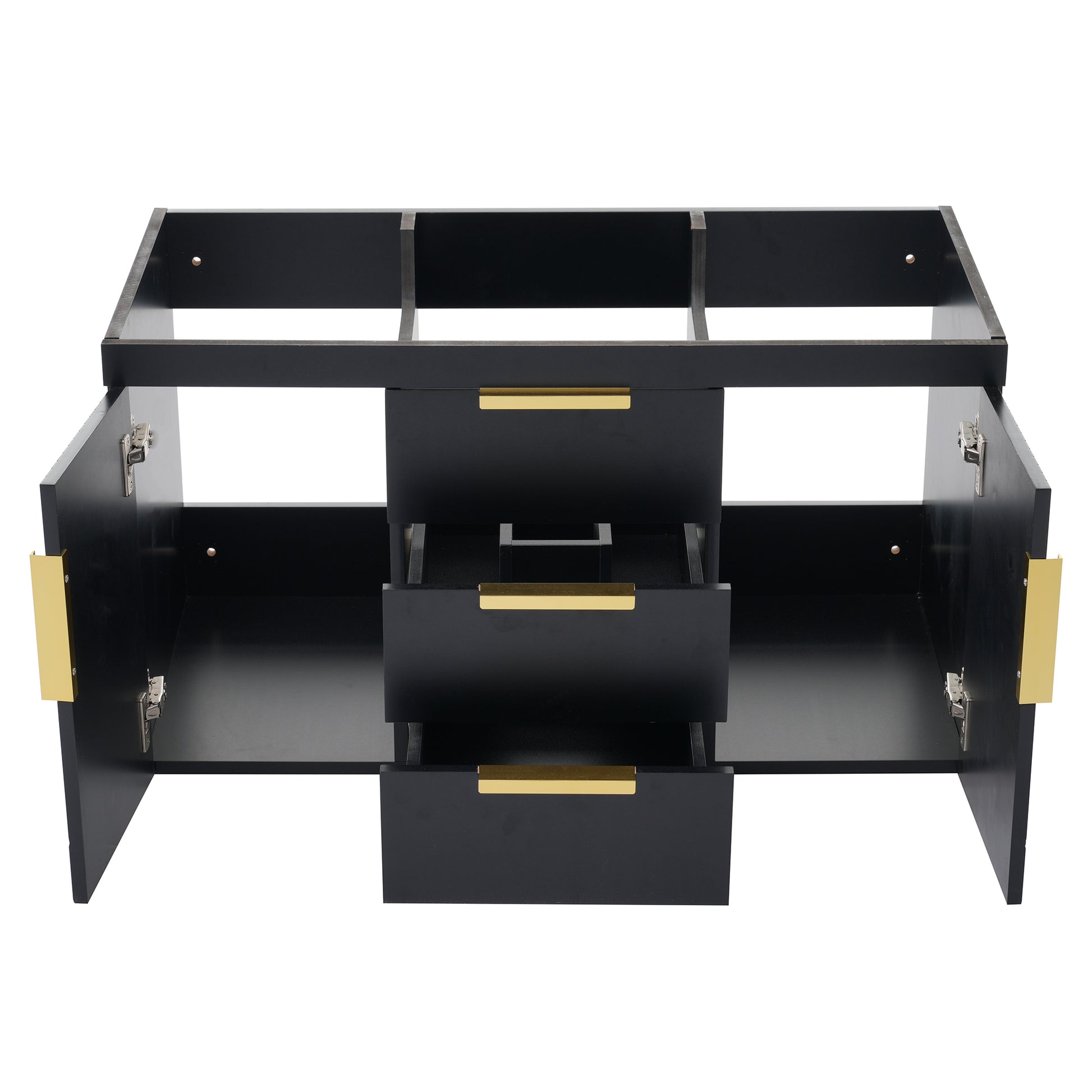 36'' Wall Mounted Bathroom Vanity Without Sink, Floating Bathroom Storage Cabinet With 2 Drawers, Solid Wood Bathroom Cabinet Not Include Basin Sink Black Bathroom Modern Mdf