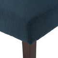 Dining Chair Navy Blue Wood Fabric