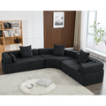 Arrived Oversized Combination Sofa,Curved Sofa,Upholstered 4 Seater Couch For Living Room, Modern Modular 3 Piece Free Combination, Semicircular Modular Sofaboucle, Black Black Polyester Primary Living Space Soft Tight Back Modern Square Arms Foam