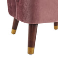Upholstered Barrel Accent Chair With Wooden Legs Blush Rubberwood Velvet