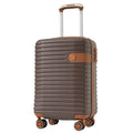 Luggage Sets 3 Piece Carry On Luggage 22X14X9 Airline Approved, Lightweight Hardshell Abs Suitcases With Wheels, 20 Inch, Brown Brown Abs