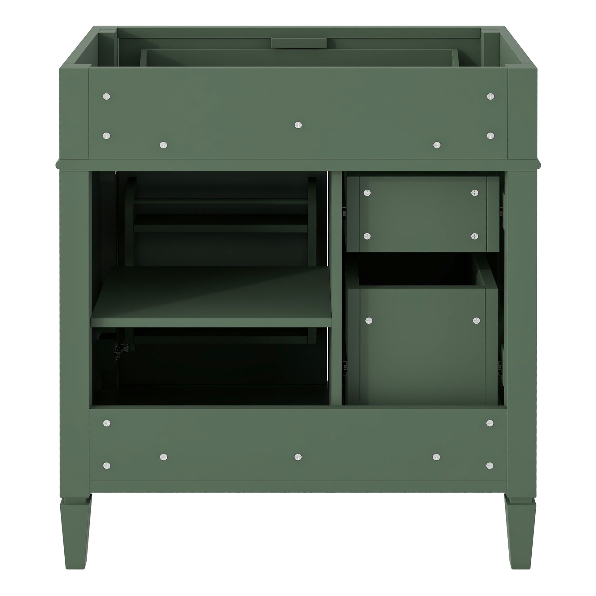 30'' Bathroom Vanity Without Top Sink, Modern Bathroom Storage Cabinet With 2 Drawers And A Tip Out Drawer Not Include Basin Green Bathroom Solid Wood Mdf