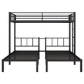 Twin Over Twin & Twin Bunk Beds For 3, Twin Xl Over Twin & Twin Bunk Bed Metal Triple Bunk Bed, Black Twin Xl Black Metal
